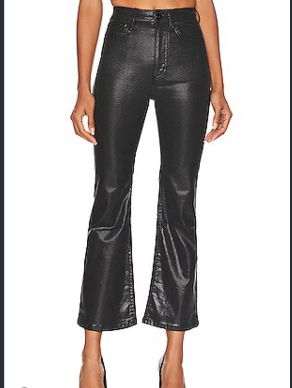 NWT RAG & BONE Jeans Women Casey High-Rise Ankle Flare Coated Blank Pants Sz 28